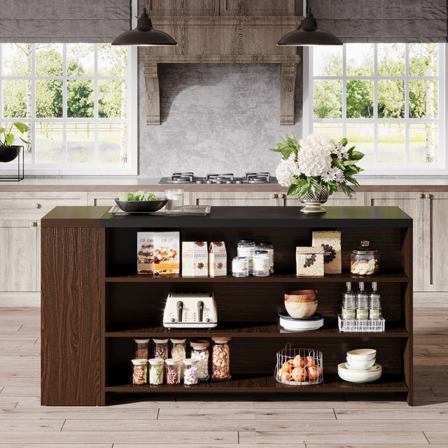 55 inch Coffee Bar Table storage