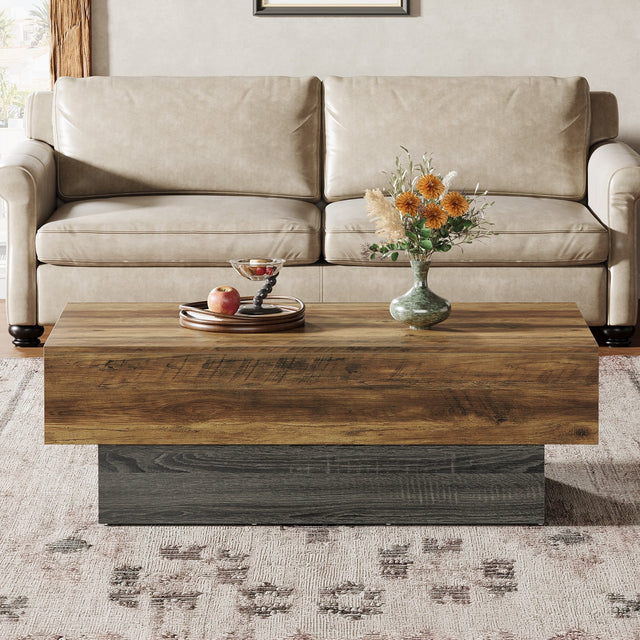 55 inch Farmhouse Coffee Table side view