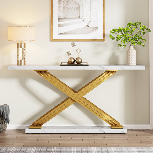 55 inch Console Table marble top closeup