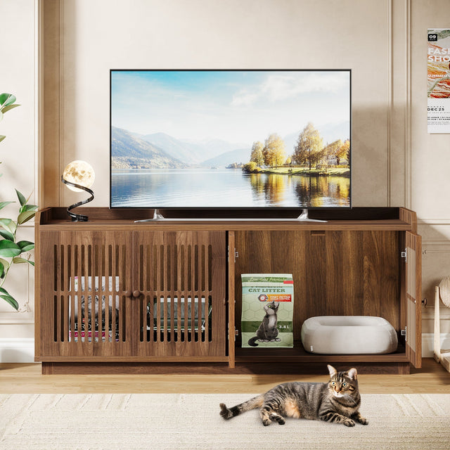 55 inch Cat Litter Box Enclosure side entrance