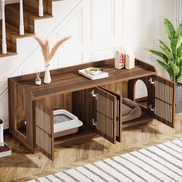 55 inch Cat Litter Box Enclosure cabinet detail