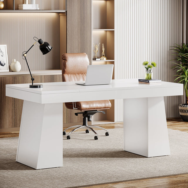 55 inch Executive Desk White color variant