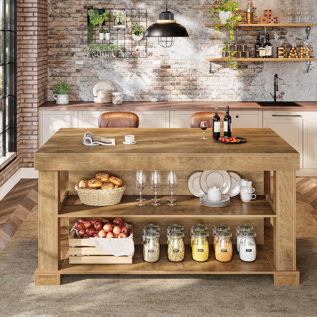 55 inch Kitchen Island shelf detail