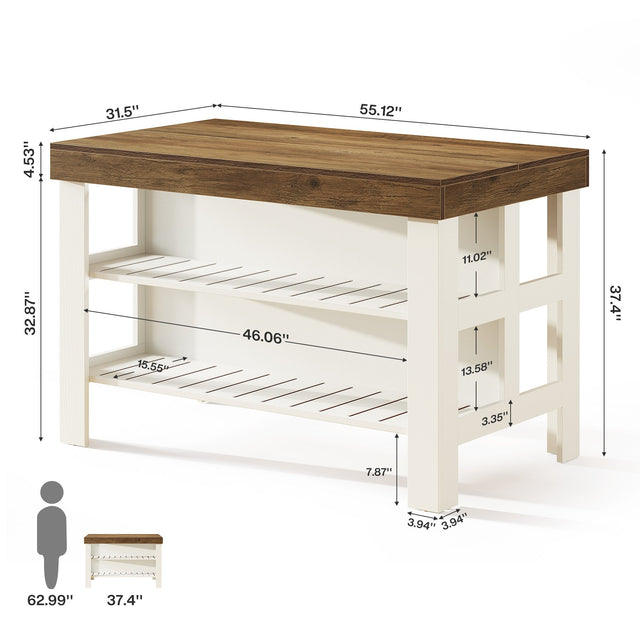 55 inch Kitchen Island Breakfast Counter lifestyle