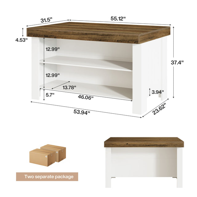 55 inch Farmhouse Kitchen Island Table lifestyle