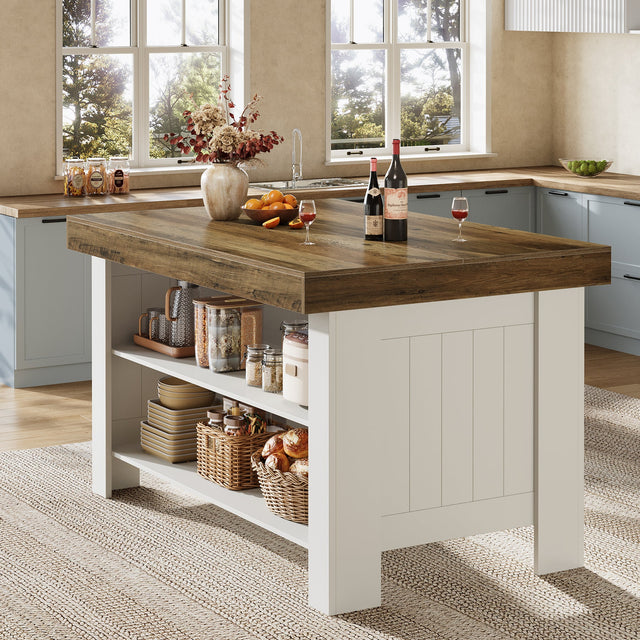 55 inch Farmhouse Kitchen Island Table worktop