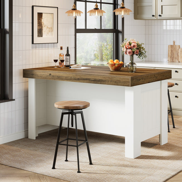 55 inch Farmhouse Kitchen Island Table dimensions