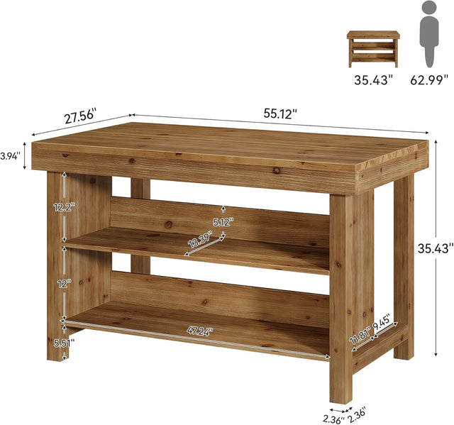 55 inch Wood Kitchen Island lifestyle