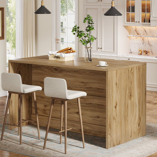59 inch Kitchen Island 3-Tier worktop
