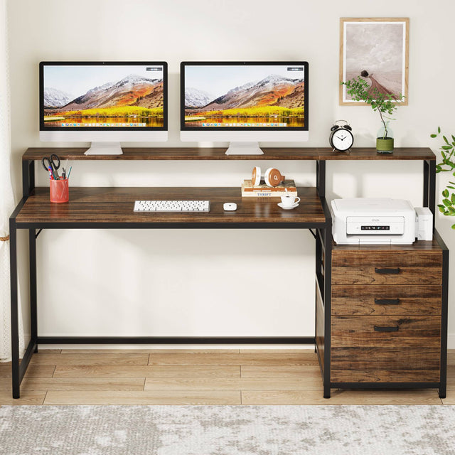 63 inch desk file drawer adjustable bar letter legal size