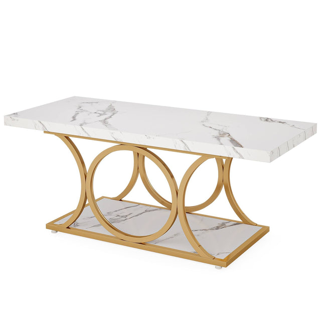 Rectangle coffee table brown and black variant lifestyle