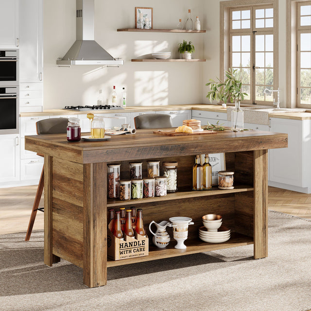 55 inch Kitchen Island shelves
