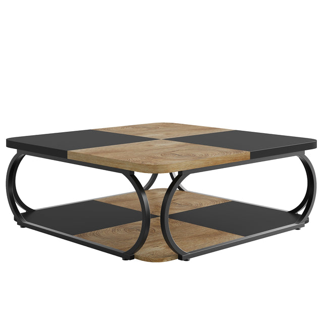 39 inch square coffee table light brown variant lifestyle