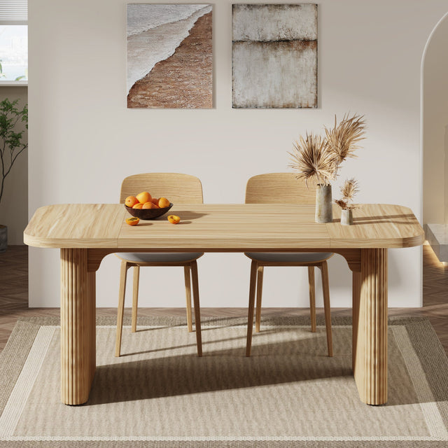 62" Rectangular Dining Table for 4-6, Simple Kitchen Dinner Table