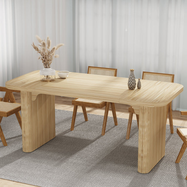 62" Rectangular Dining Table for 4-6, Simple Kitchen Dinner Table