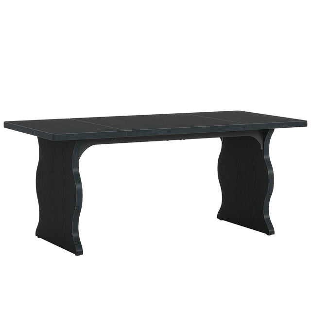 63" Dining Table, Modern Rectangular Kitchen Table for 4-6