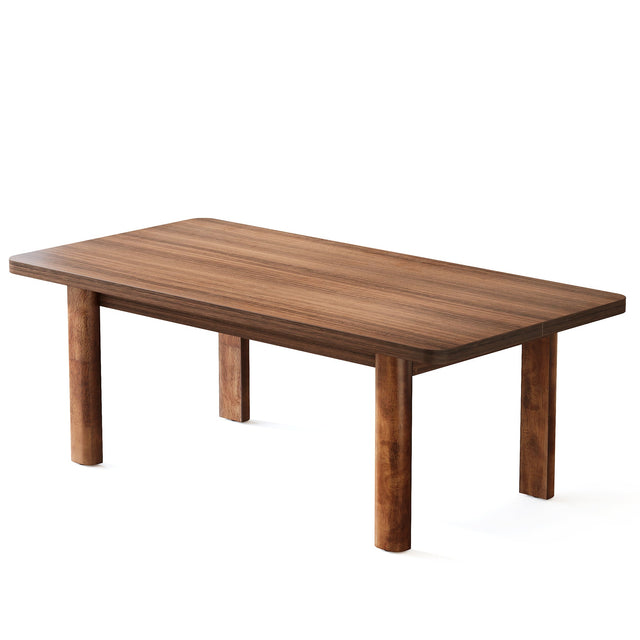 63" Rectangle Dining Table for 4-6, Farmhouse Kitchen Table with Solid Wood Legs