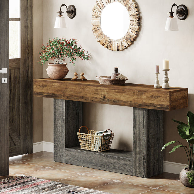 63 inch Wooden Console Table lifestyle living room