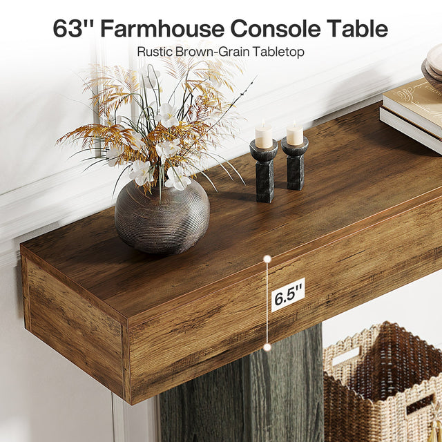 63 inch Wooden Console Table entryway styling