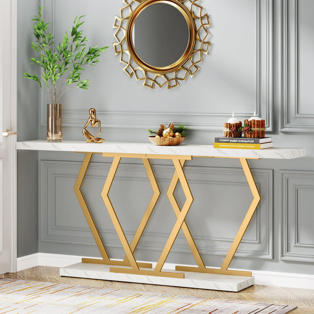 70.9 inch Modern Console Table faux marble dimensions