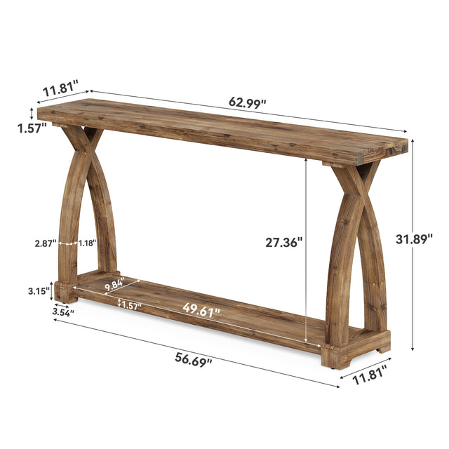 63 inch Solid Wood Console Table lifestyle entryway