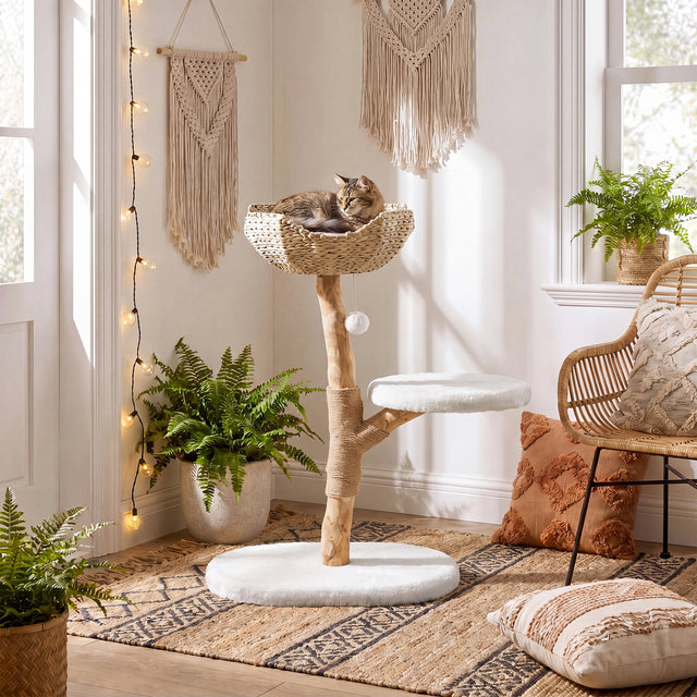 35 inch Boho Cat Tower dimensions