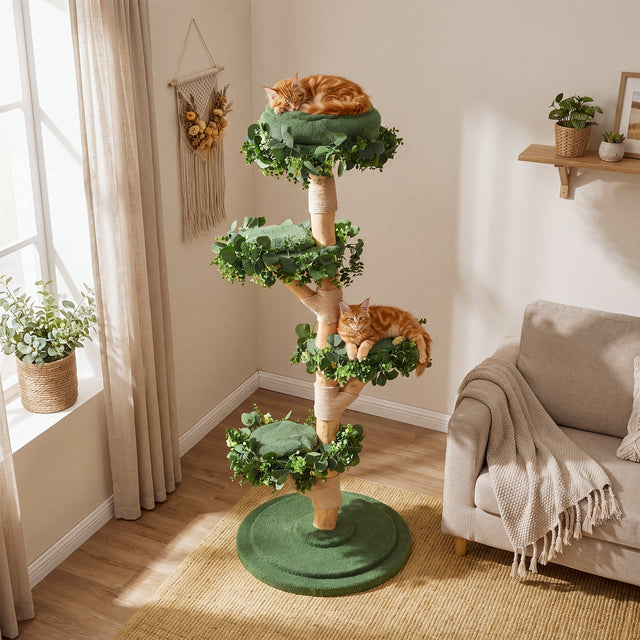 59 inch Solid Wood Cat Tree dimensions