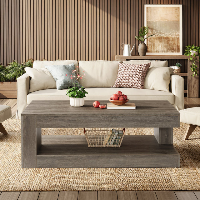 47.24 inch Farmhouse 2-Tier Tea Cocktail Table room setting