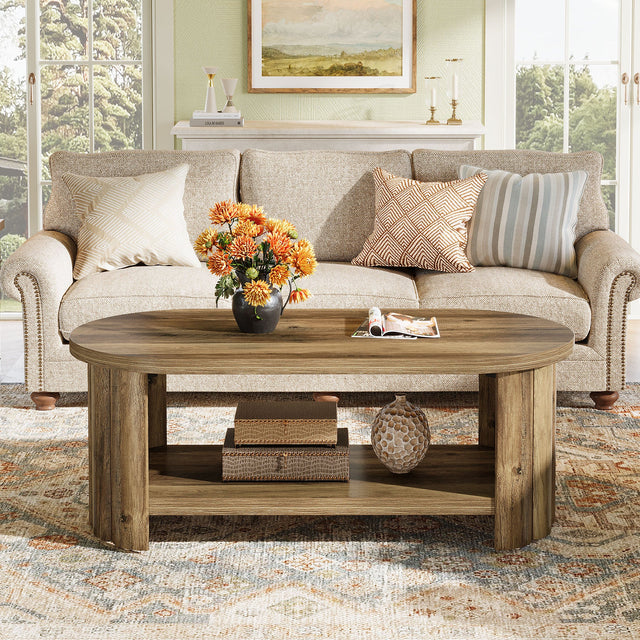 47.24 inch Oval Coffee Table fluted base close up