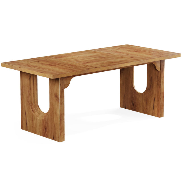 71" Dining Table for 6 to 8 People, Modern Wood Kitchen Dinner Table