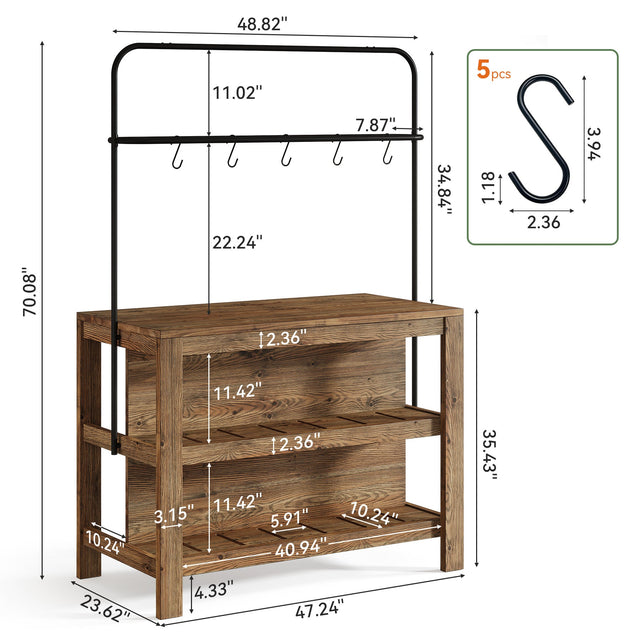 47 inch Solid Wood Kitchen Island lifestyle