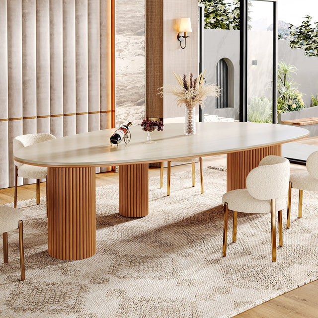 86" Oval Stone Dining Table