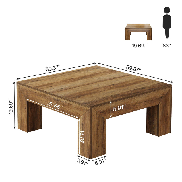 39 inch Farmhouse Square Coffee Table lifestyle