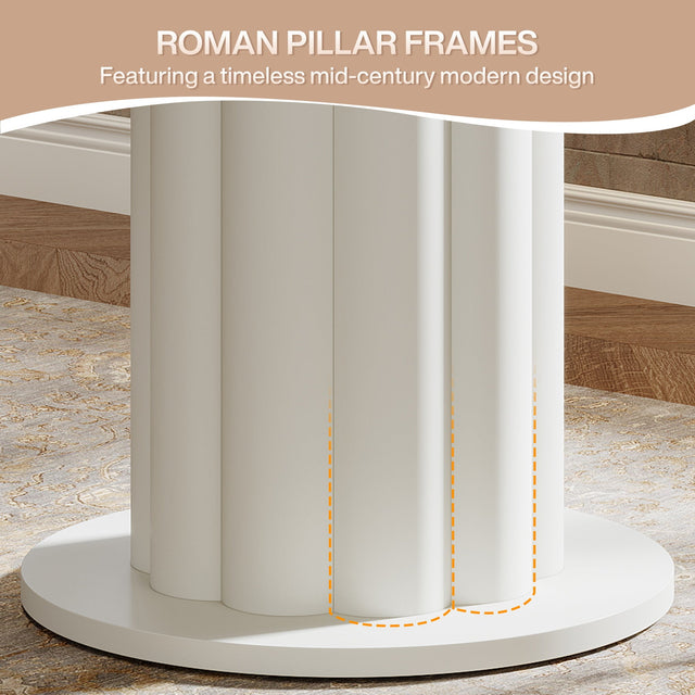 Round Bar Table, 30" Pub Table with Column Fluted Ribbed Leg Base