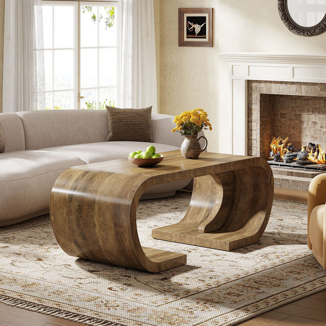 47 inch C-Shaped Coffee Table side view