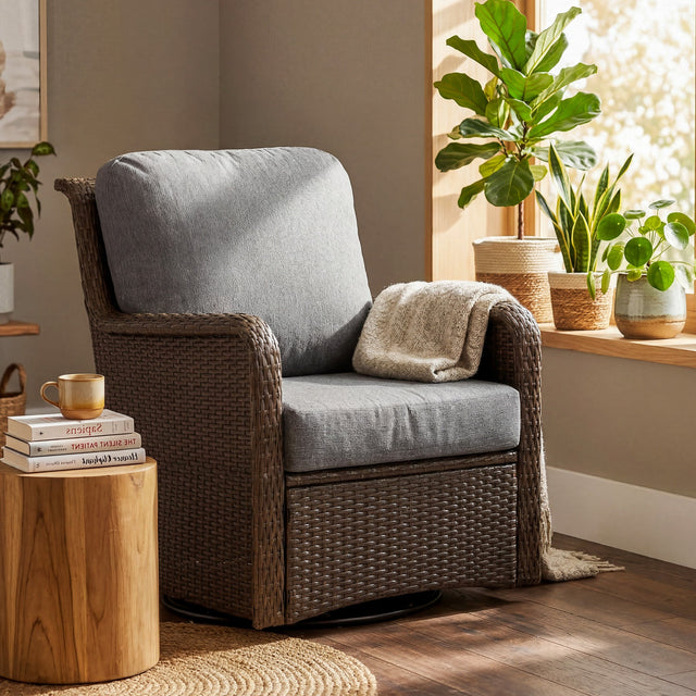 Outdoor Wicker Swivel Chair