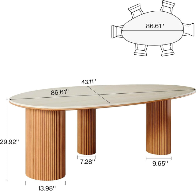86" Oval Stone Dining Table