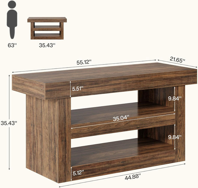 55 inch Farmhouse Kitchen Island lifestyle