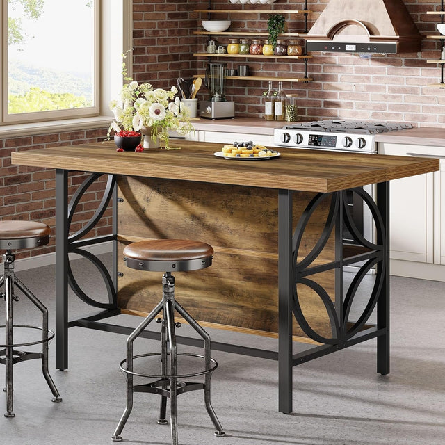 63 inch Kitchen Island 2-tier detail