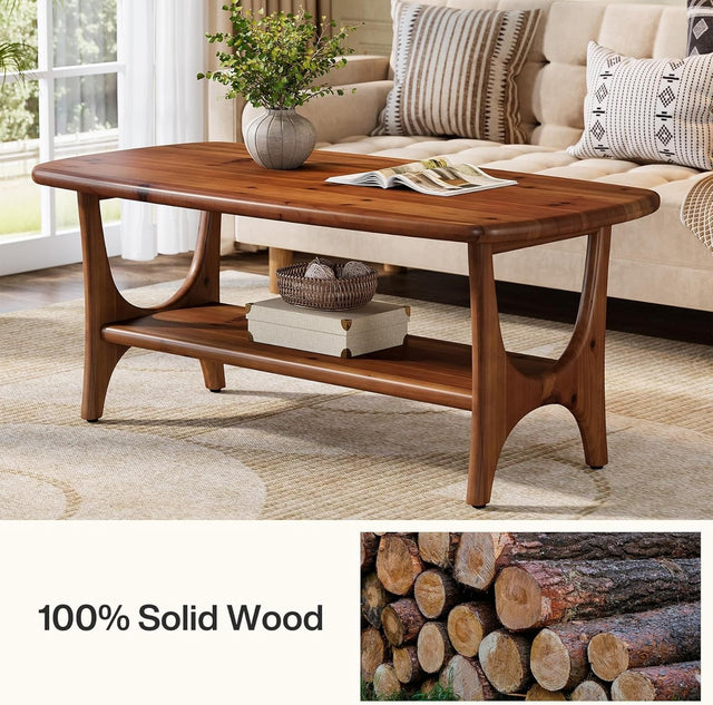 Solid Wood Coffee Table lifestyle