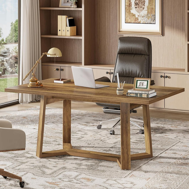 Farmhouse writing desk pedestal base detail