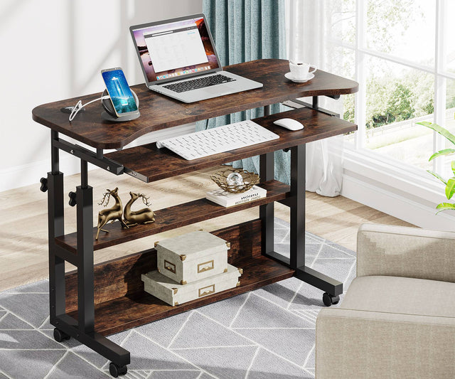 Height adjustable desk Brown color variant