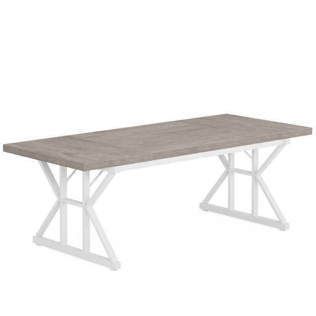 Rectangular Dining Table, Farmhouse 70.8" Kitchen Table for 6 People