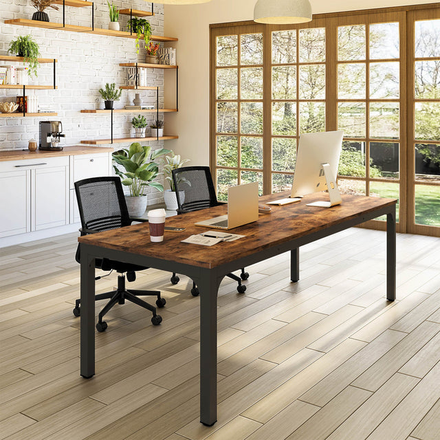 Rectangle executive desk Rustic Brown color variant