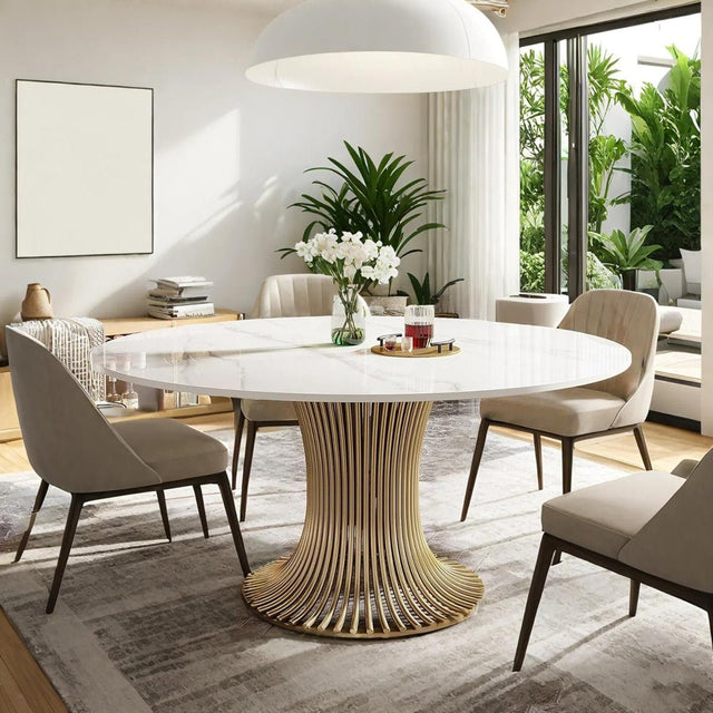 59" Round Stone Dining Table