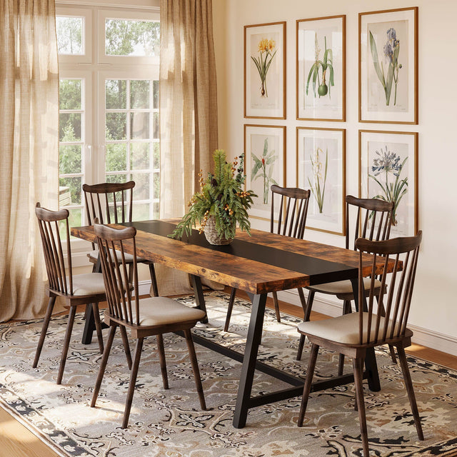 Dining Table for 8 People, 70.87" Rectangular Wood Kitchen Table