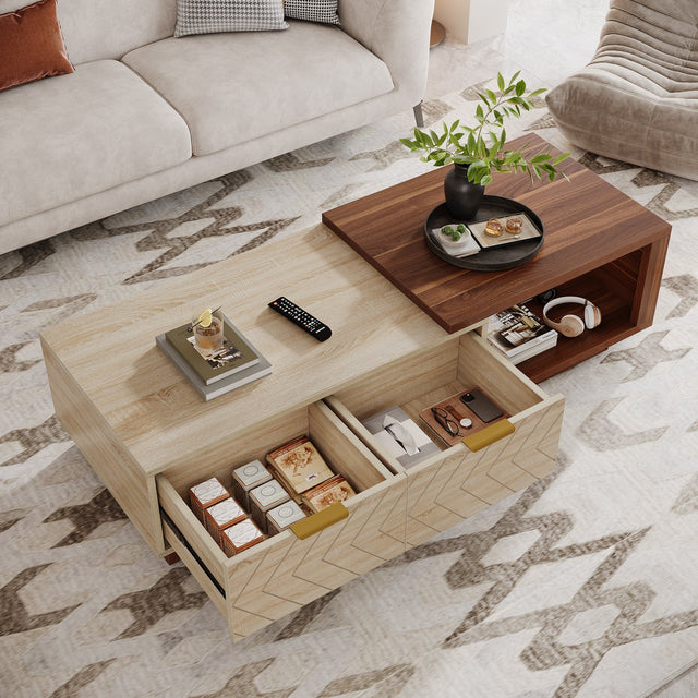 Extendable coffee table in living room setting