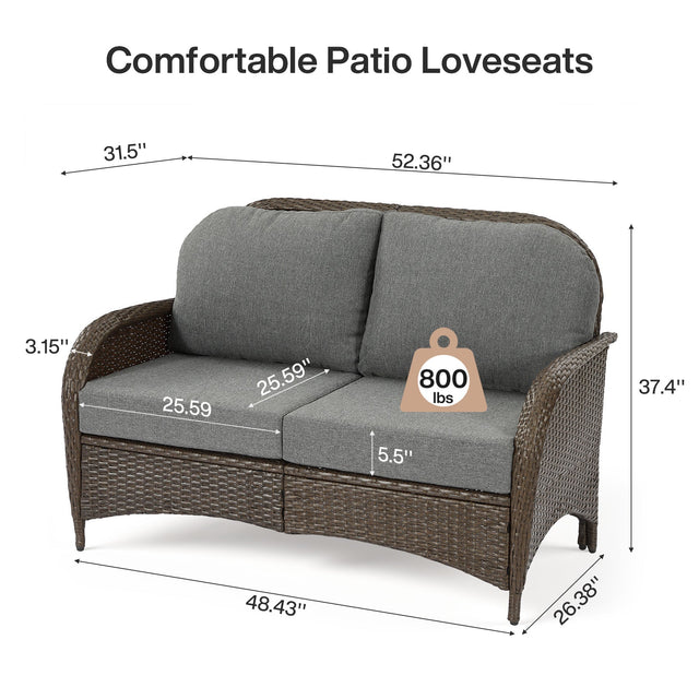 Outdoor Wicker Loveseat