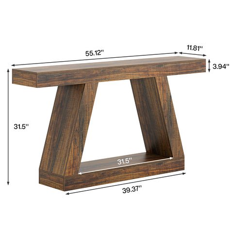 55 inch Farmhouse Console Table lifestyle
