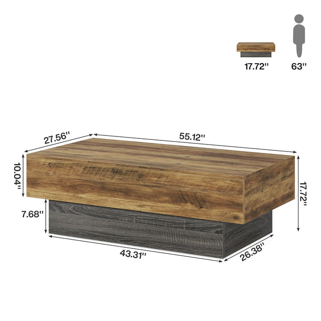 55 inch Farmhouse Coffee Table lifestyle